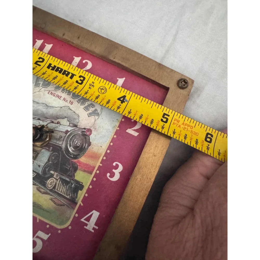 Timeworks Inc Old Smokey Engine No 18 Train Wall Clock Vintage Brass Frame USA